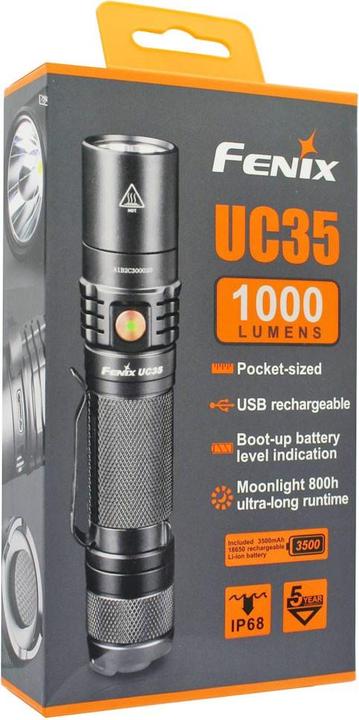 Actual product image Fenix UC35 V2.0 LED Taschenlampe mit USB Anschluss (14 cm, 1000 lm)