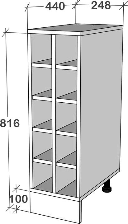 Produktbild VCM Küchenschrank Weinregal Esilo 25cm (25 x 44 x 82 cm, 10 Fl.)