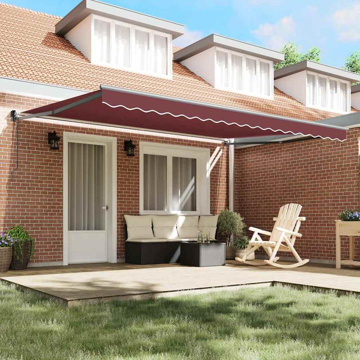 Immagine prodotto VidaXL Tenda da sole a bracci articolati Tenda da sole automatica rosso borgogna 450x300cm (4.50 m)