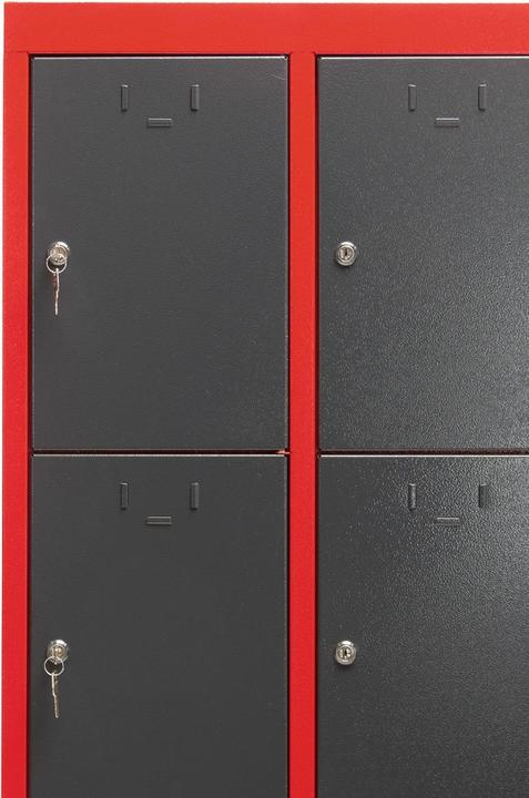 Produktbild Dema Schliessfachschrank Umkleideschrank Wertfachschrank Spind 12 Fächer rot/anthrazit (88 cm, 180 cm)