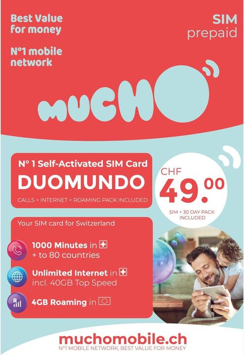 BeeOne SIM card MUCHO Mobile Pack DUOMUNDO
