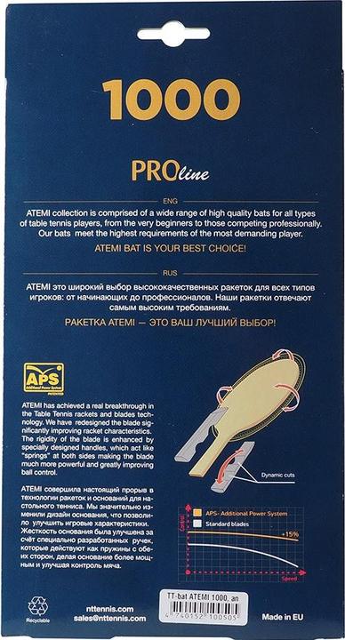 Image du produit Atemi Nouveau Raquette de ping-pong anatomique 1000 Pro