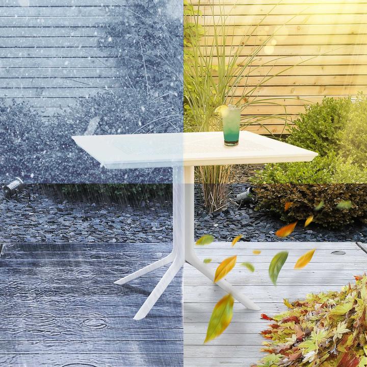 Image du produit CLP Table de jardin Lenval 80 x 80 cm robuste & résistante aux intempéries (80 cm)