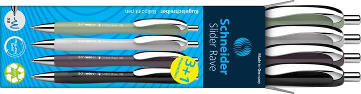 Immagine prodotto Schneider 3 + 1 GRATIS: Kugelschreiber Slider Rave XB farbsortiert, Schreibfarbe: blau, 3 St. + GRAT (1 x)