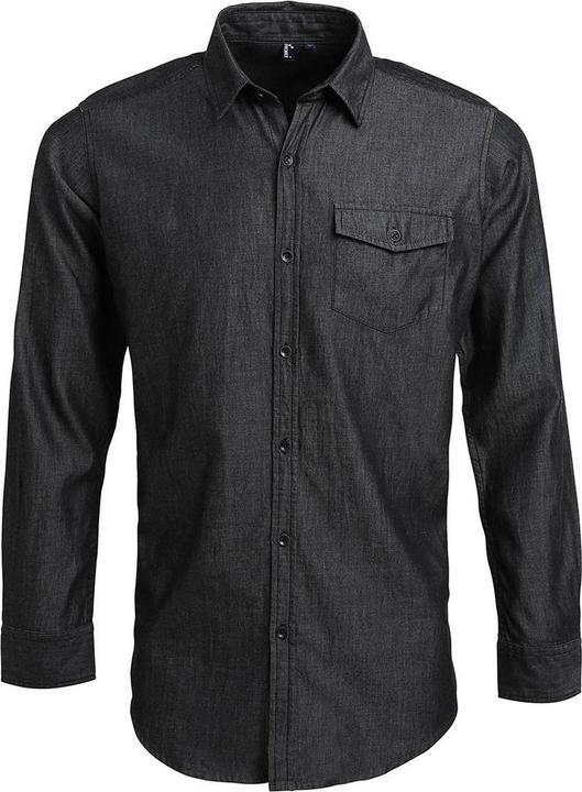 Premier Denim Hemd mit Kontrastnähten