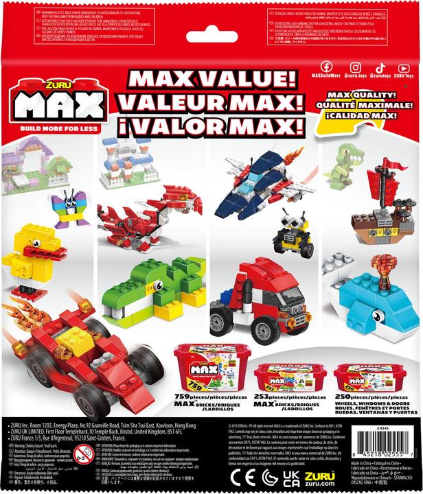Productafbeelding Zuru MAX Build More display van 24 speelondergronden 25,5 x 25,5 cm - 2 kleuren