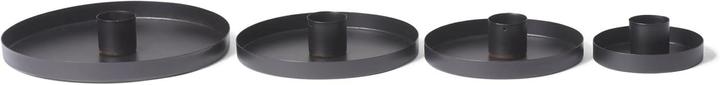 Actual product image Novaliv 2x Rod Candle Holder Round Metal Diameter 14cm Matt BLACK Candle Holder Table Candles (14 x 14 cm)
