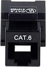 Productafbeelding Exertis Connect RJ45-bus, Cat. 6, UTP, Keystone, zwart Voor installatie in moduledragers, datacontactdozen of (Keystone module)