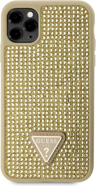Produktbild Guess Strass-Dreieck-Metall-Logo-Hülle für iPhone 11 Pro Gold (Apple iPhone 11 Pro)