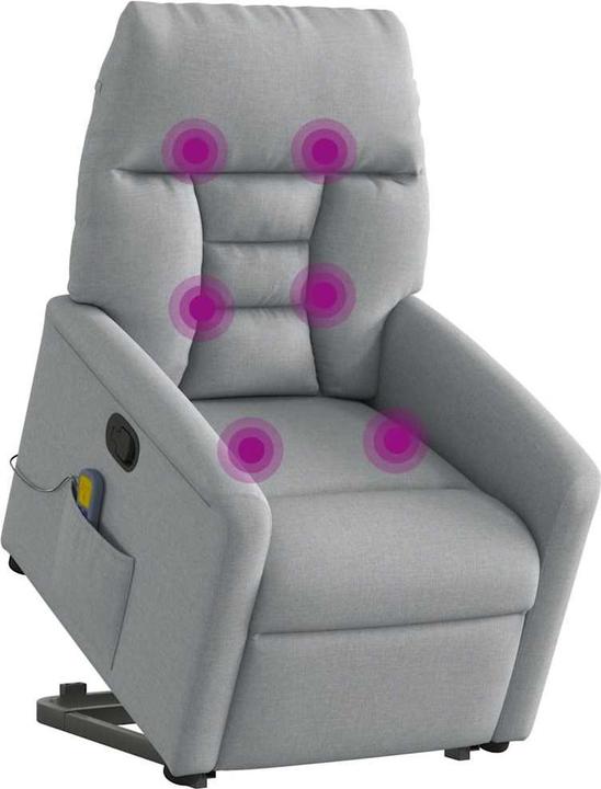 Actual product image VidaXL Massage chair with stand-up aid Light grey fabric