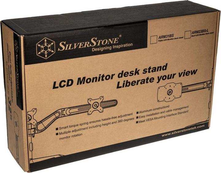 Produktbild Silverstone SST-ARM31BS - Triple Monitorarm (Tisch, 24.02")