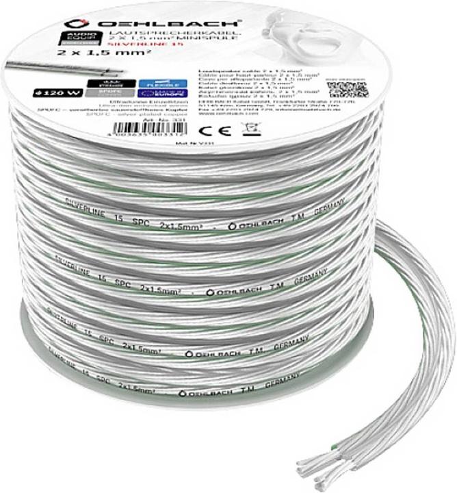 Immagine prodotto Oehlbach Cavo per altoparlanti 2x1,5mm² 4m (4 m, 1.50 mm².)