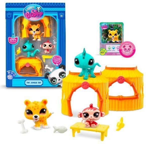Actual product image Bandai Namco LPS Set 3 Pets Tiki Jungle & acces.