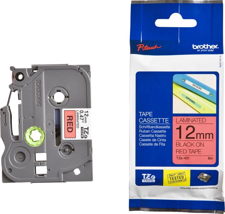 Actual product image Brother Tze-431 (1.20 cm, Red)