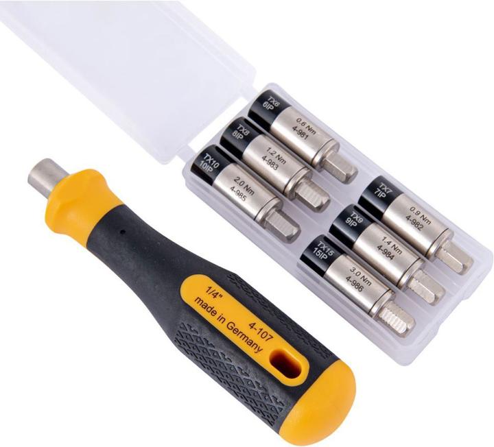 Produktbild Bernstein Drehmoment-Adapter Satz 7-tlg 0.6-3.0Nm für 1/4 Zoll Innen+/Aussenaufnahme (+Griff) (1/4", 0.60 Nm, 3 Nm)