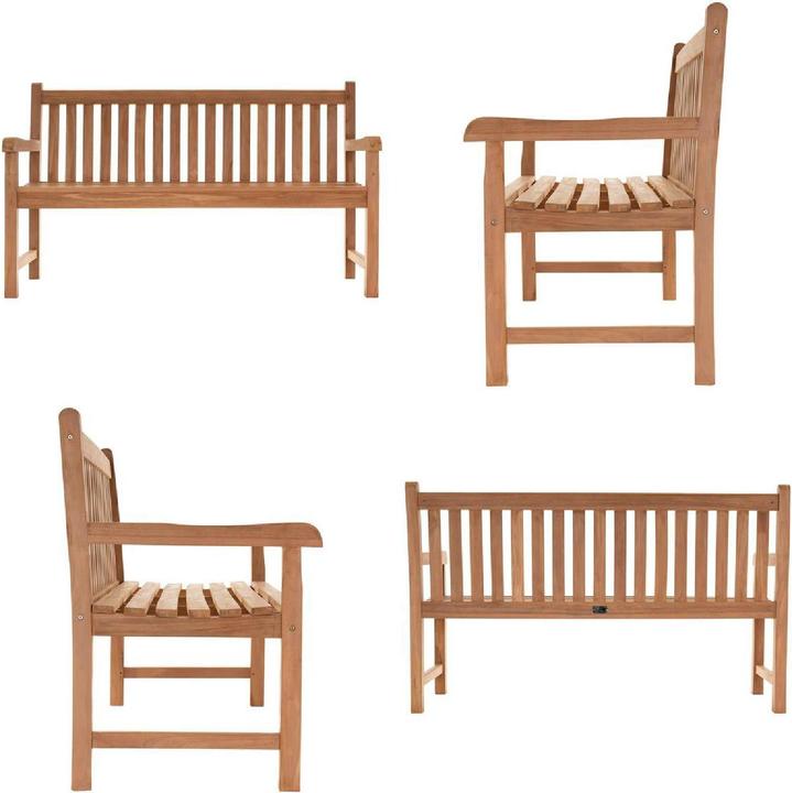 Actual product image VCM 3-Sitzer Gartenbank Parkbank hochwertig Teak Holz behandelt 150cm
