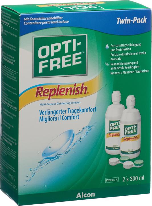 Produktbild Opti Free Replenish, Kontaktlinsenpflegemittel, 2x300 ml (All in One Lösung, 600 ml)
