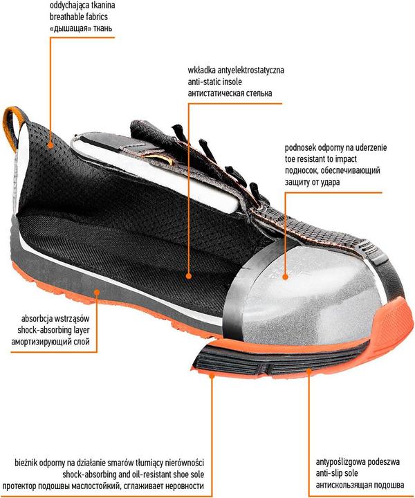 Produktbild Neo Tools Work shoes with steel handkerchief, size 44 (82-095) (S1, 44)