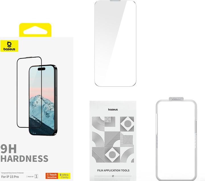 Produktbild Baseus iPhone 15 Pro - Diamond Schutzfolie Panzerglas (1 Stück, Apple iPhone 15 Pro)