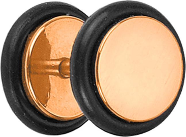 Star Piercing Fake Plug rosegold mit O-Ring (ohne Messing, Chirurgenstahl 316L)