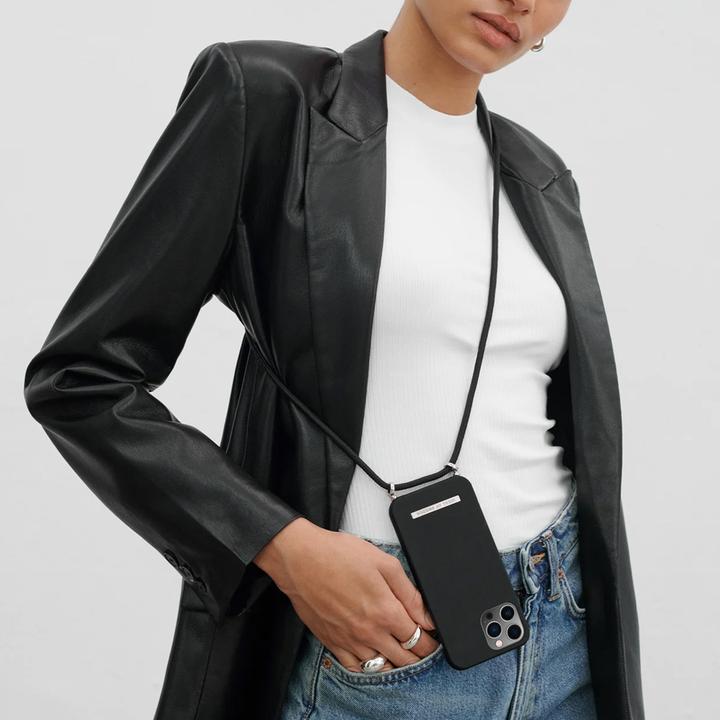 Actual product image iDeal Of Sweden Ordinary Necklace Case Ultra Black Series (Apple iPhone 13 Pro)