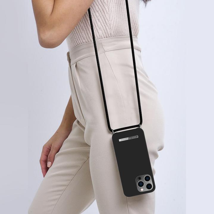 Actual product image iDeal Of Sweden Ordinary Necklace Case Ultra Black Series (Apple iPhone 13 Pro)