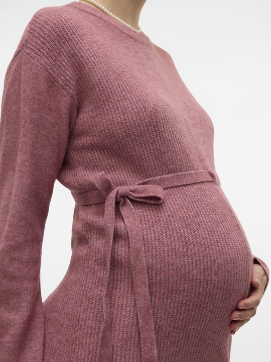 Produktbild Mamalicious Normal geschnitten Rundhals Gerippte Ärmelbündchen Kurzes Kleid Strickkleid (XL)