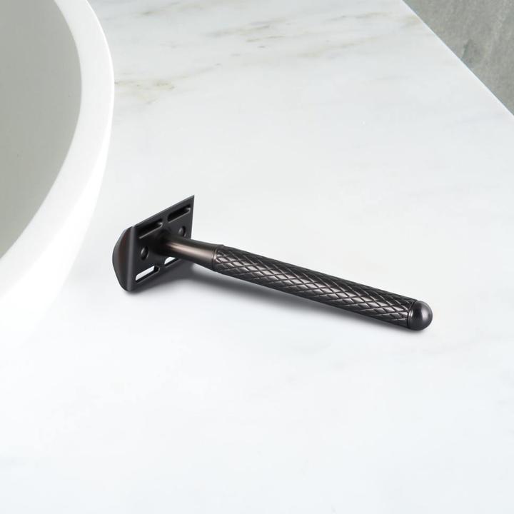 Actual product image Beldura Matte Black Straight Razor with Stand
