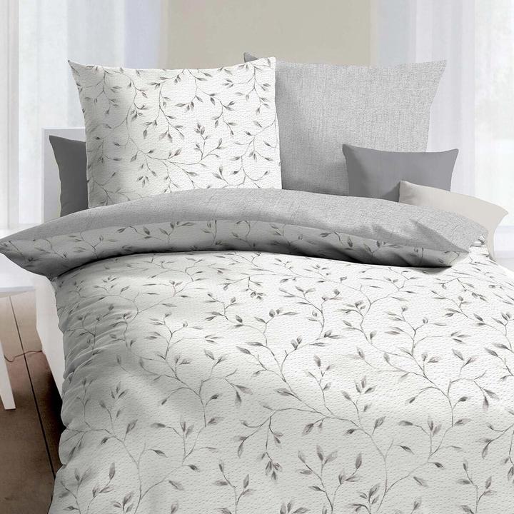 Produktbild Kaeppel Seersucker Bettwäsche Leaf (Bettwäsche Set, 155x220 cm + 80x80 cm)
