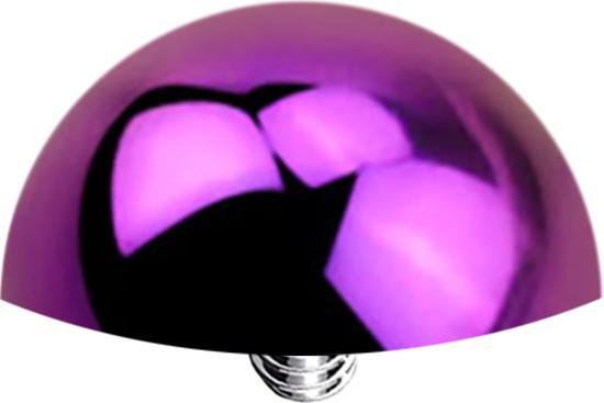 Star Piercing Dermal Anchor Halbrund violett mit Titanium Beschichtung (ohne Messing, Chirurgenstahl 316L)