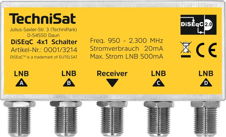 Immagine prodotto TechniSat 0001/3214DiSEqC Interruttore 4x1 (DiSEqC)
