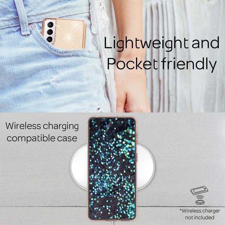Productafbeelding Nalia Het duidelijke geval van de schitteren silicone mobiele telefoon (Samsung Galaxy S22+)