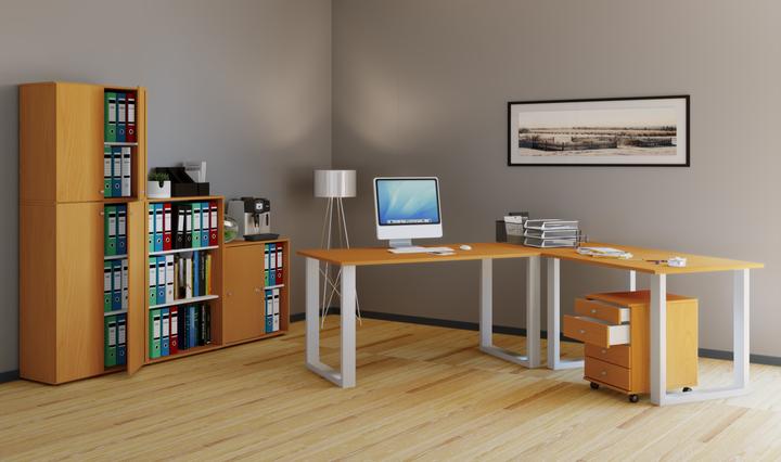 Actual product image VCM Corner desk Lona depth 50 cm U Alu Silver (76 x 130 x 130 x 50 cm)