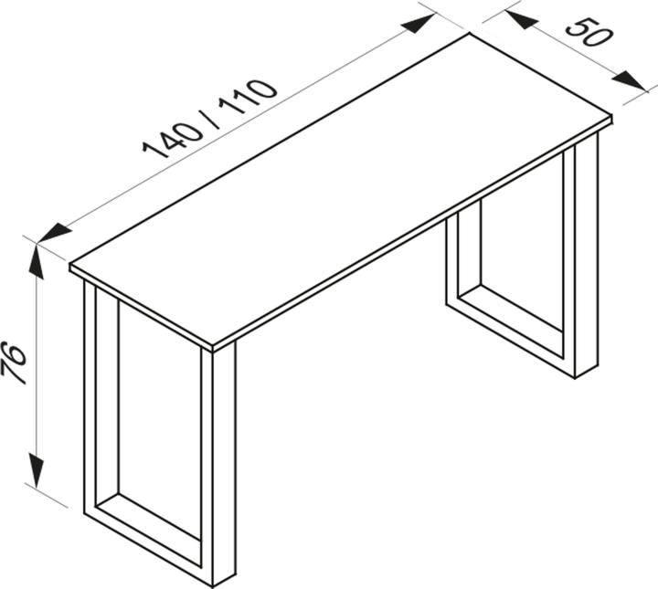 Immagine prodotto VCM Scrivania Tavolo per computer Lona U SW (140 x 50 x 76 cm)