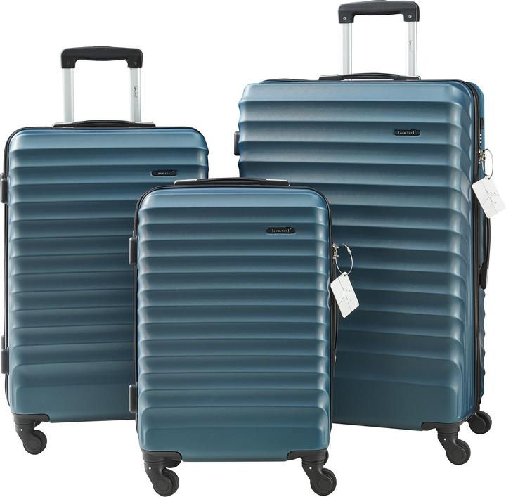 Actual product image Pro-Tec Reisekoffer Pona 3er Set Blau (100 l, Hand luggage (up to 50 litres), M (50 - 90l), L (90 - 115l))