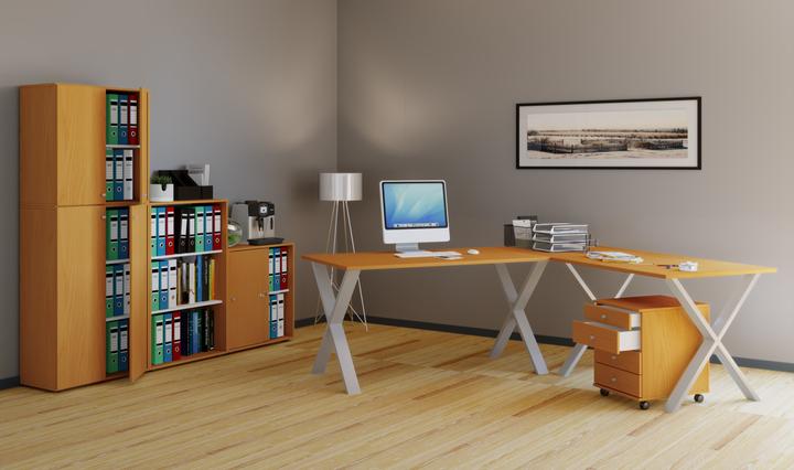 Actual product image VCM Office furniture corner desk Lona depth 50 cm X silver (130 x 130 x 50 cm)