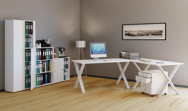 Produktbild VCM Büromöbel Eckschreibtisch Lona Tiefe 50 cm X Weiss (76 x 160 x 160 x 50 cm)