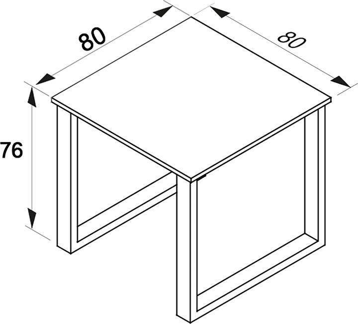 Immagine prodotto VCM Scrivania in legno Tavolo per computer Lona U Alu Silver (80 x 80 x 76 cm)