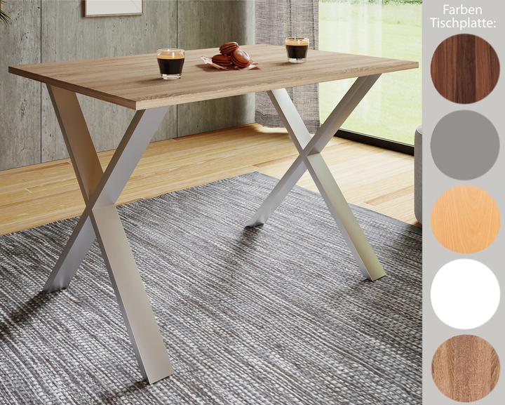 Image du produit VCM Table de salle à manger en bois Xona X Argent (110 x 80 x 76 cm)