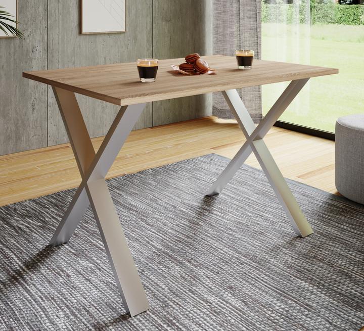 Image du produit VCM Table de salle à manger en bois Xona X Argent (110 x 80 x 76 cm)