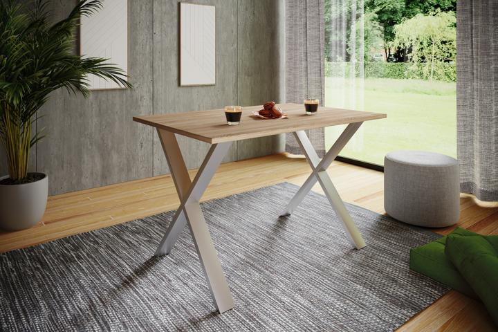 Image du produit VCM Table de salle à manger en bois Xona X Argent (110 x 80 x 76 cm)
