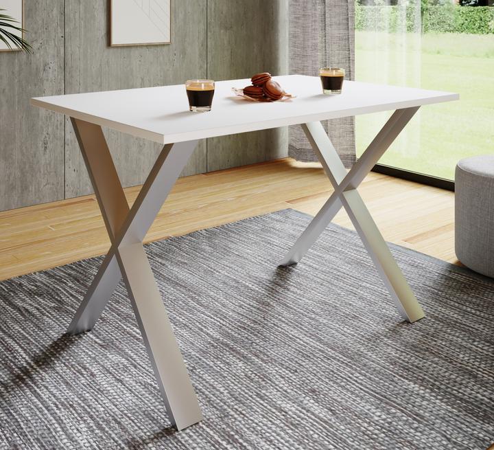 Image du produit VCM Table de salle à manger en bois Xona X Argent (110 x 50 x 76 cm)
