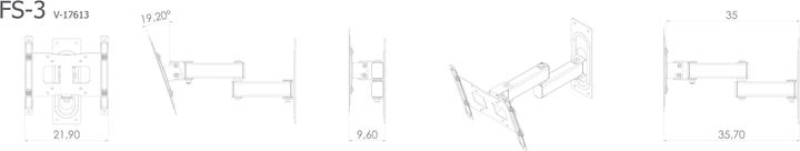 Produktbild VCM TV VESA Wandhalterung neigbar schwenkar FS3 (Wand, 37", 15 kg)
