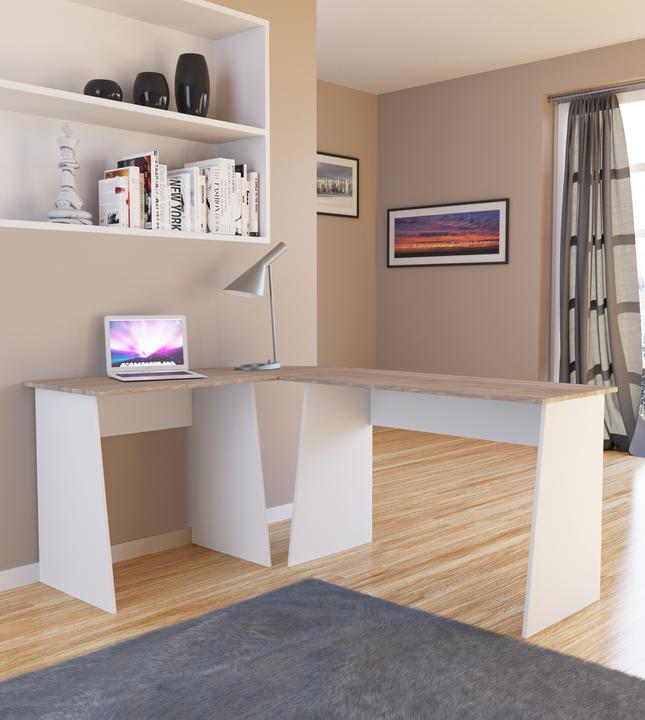 Produktbild VCM Holz Eckschreibtisch Computertisch Masola (80 x 50 x 74 cm, 110 x 50 x 74 cm)