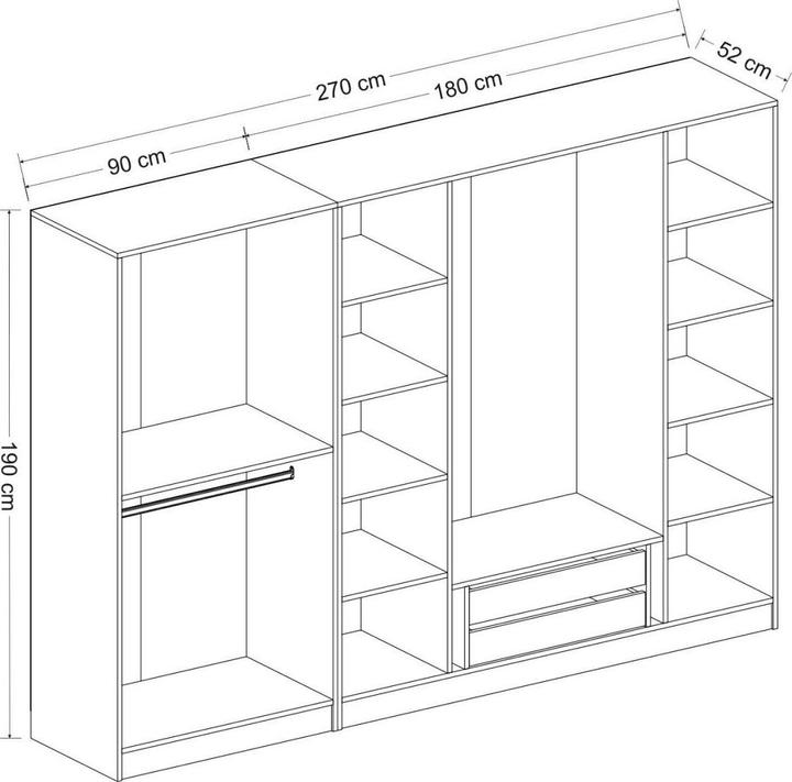 Actual product image Hanah Home Kaley (270 x 52 x 190 cm)