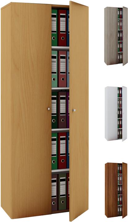 VCM Meubles de bureau en bois Armoire de classement Vandol avec portes battantes (70 x 40 x 178 cm)