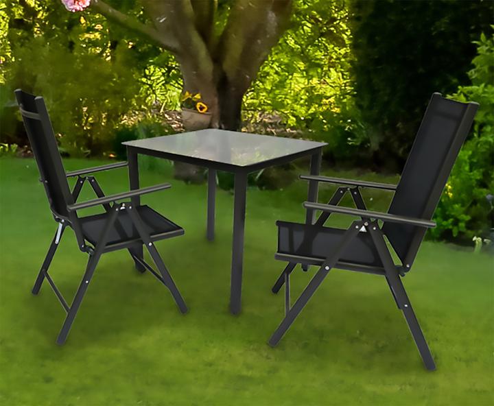 Produktbild VCM Alu Gartenmöbel Set 80 x 80 Mattglas (80 cm)