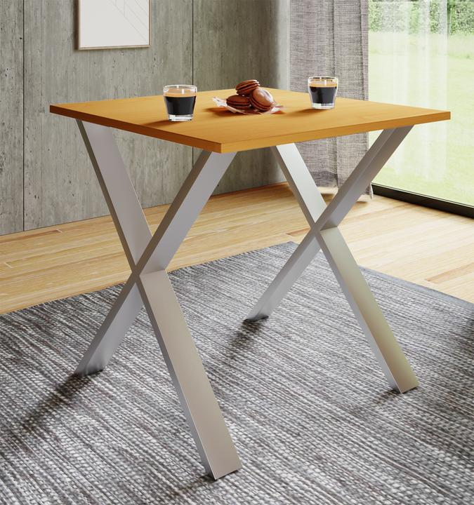 Produktbild VCM Holz Esstisch Xona X Silber (80 x 50 x 76 cm)