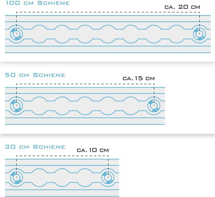 Produktbild Stahlwerk Zurrschienen 2er Set mit Zurrösen 30 cm Aluminium Airlineschiene