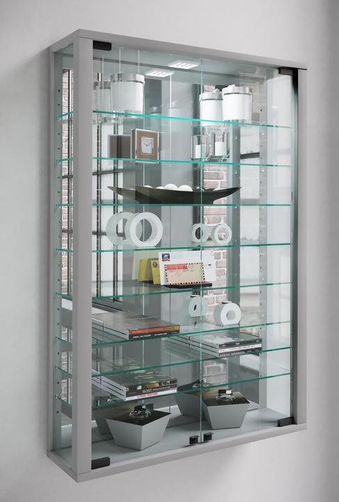 Produktbild VCM Sammel Wandvitrine Holz Glas Vitrosa Mini Spiegel (59 x 18 x 91 cm)